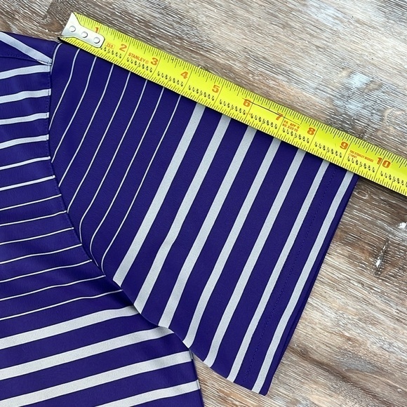 K State Ping Golf Polo Shirt Men's Size Small Purple Light Gray Stripes Wildcat - Picture 12 of 16